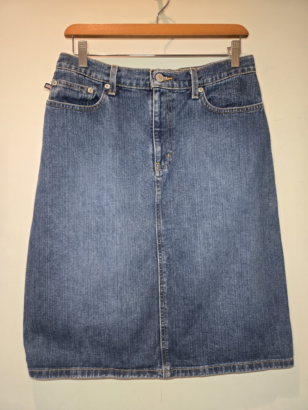 Polo Jeans Ralph Lauren Denim Knee Skirt Women's 6 Denim Midi 90s 80s